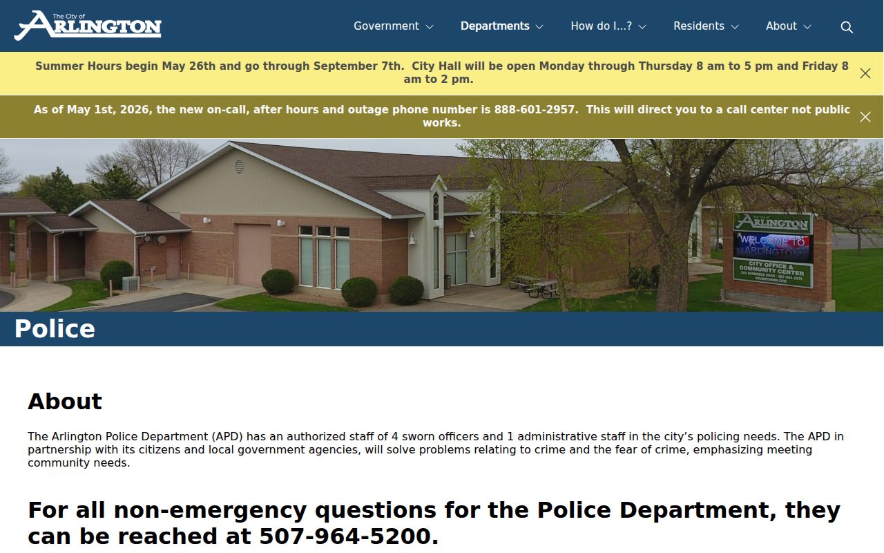 Arlington Police Sibley County booking record source